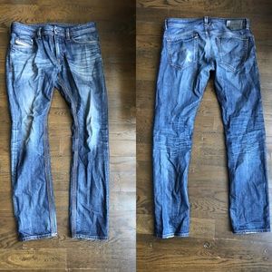 Diesel Thavar Slim Skinny Leg Stone Washed Jeans